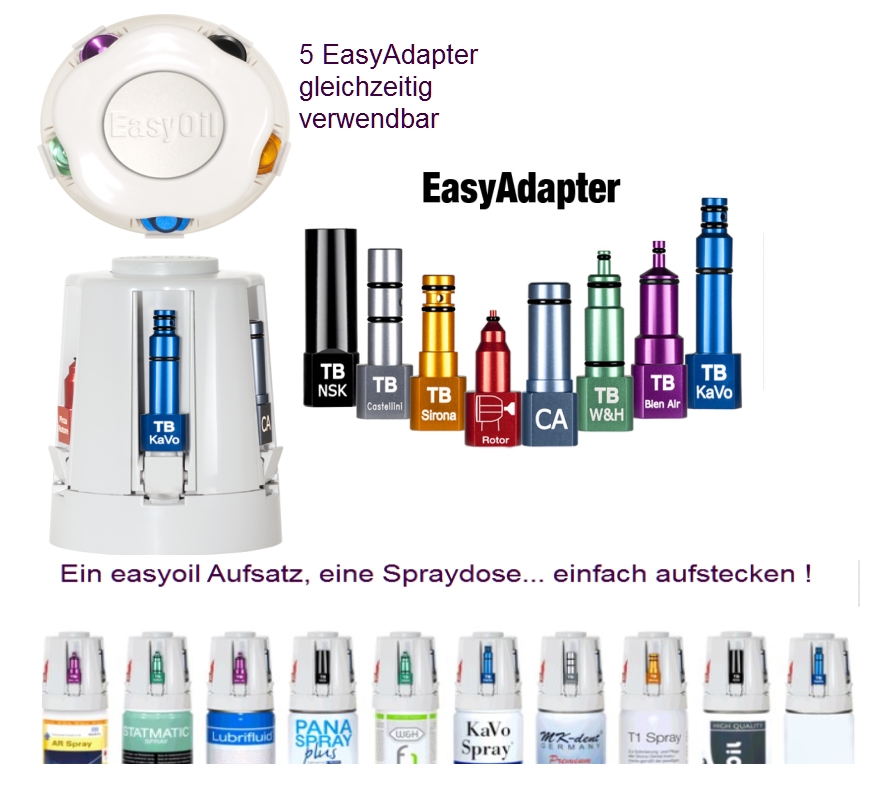 Easyoil Multiadapter 1 Spray für bis zu 5 Ansätze
