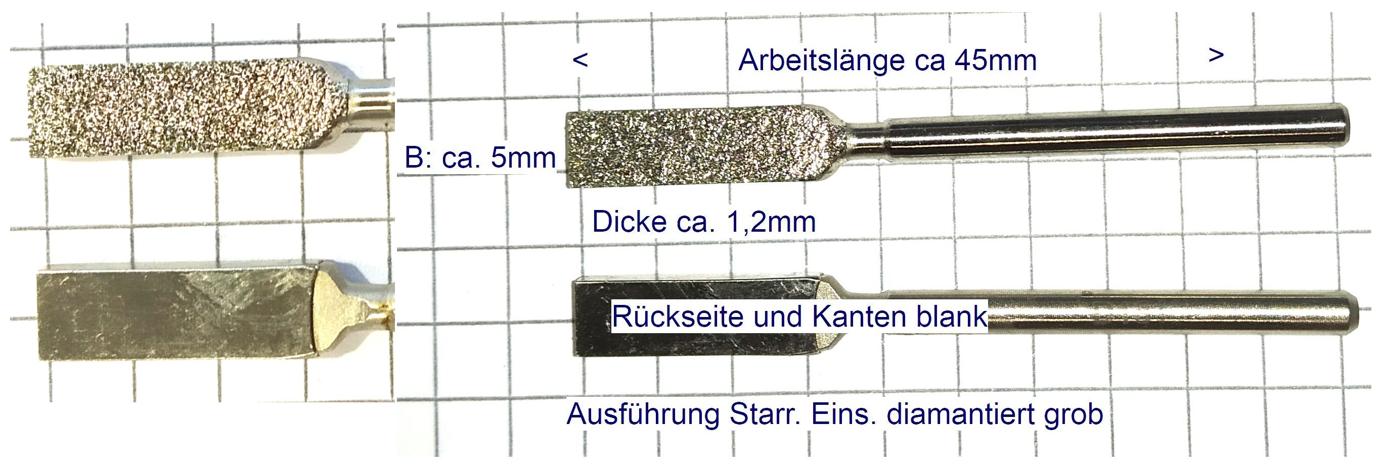 Nagerfeilen-Einsätze diamantiert grob für Druckluft-Handstück