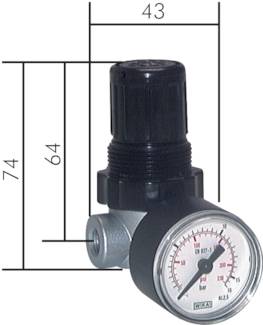 Druckregler Druckminderer klein G 1/4, 0.5-10 bar