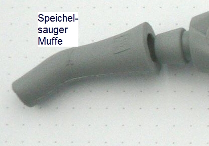 Speichelsauger-Muffe Kanülenaufnahme (D) grau
